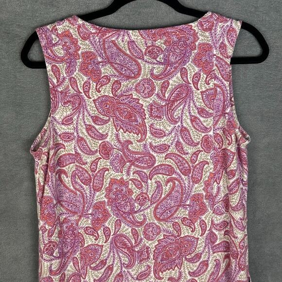 J Jill Dress Womens Small Pink Paisley Pockets Stretch Comfort Beach Boho Preppy - Picture 5 of 13